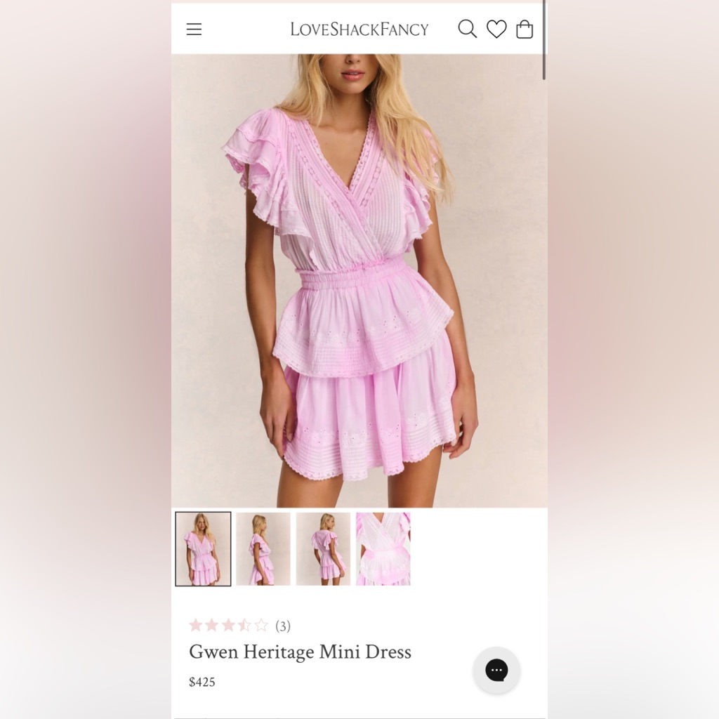 Loveshackfancy Pink Gwen Heritage Mini Dress